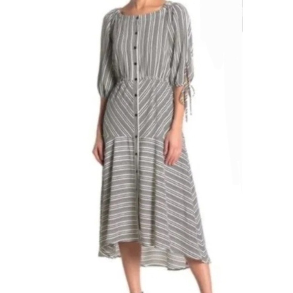 Lane Bryant high-low dress. Black and white striped. Size 22